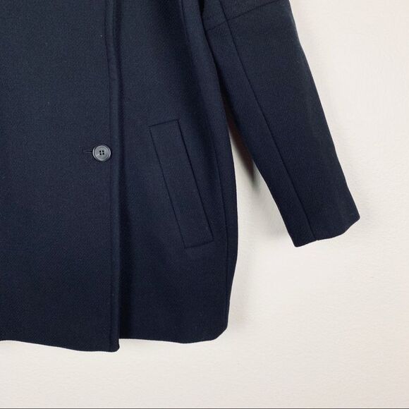 All Saints Black Meade Torto Wool Blend Coat Womens - Picture 6 of 8